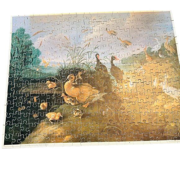 Optimago Vintage Hand Cut Wood Jigsaw Puzzle Lake Ducks Ducklings England - Picture 1 of 6